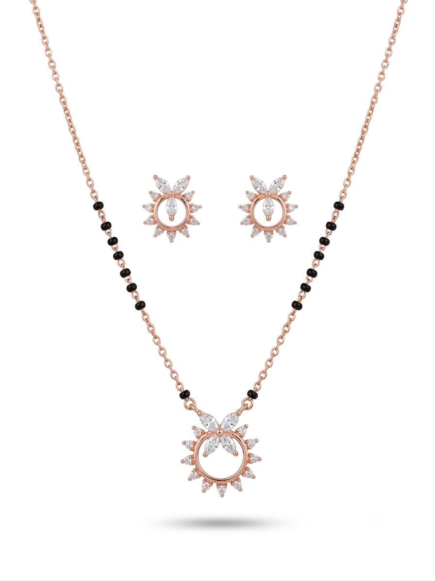 American Diamond Mangalsutra with earrings