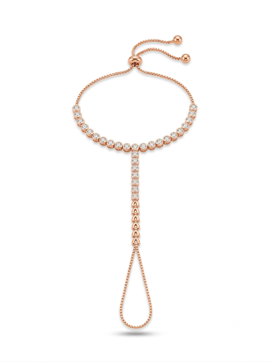 Shreya Rosegold Plated Ring Bracelet