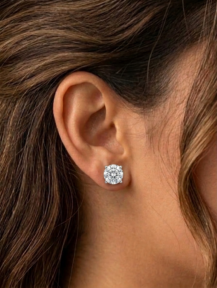 Classic Four-Prong Round Solitaire Studs