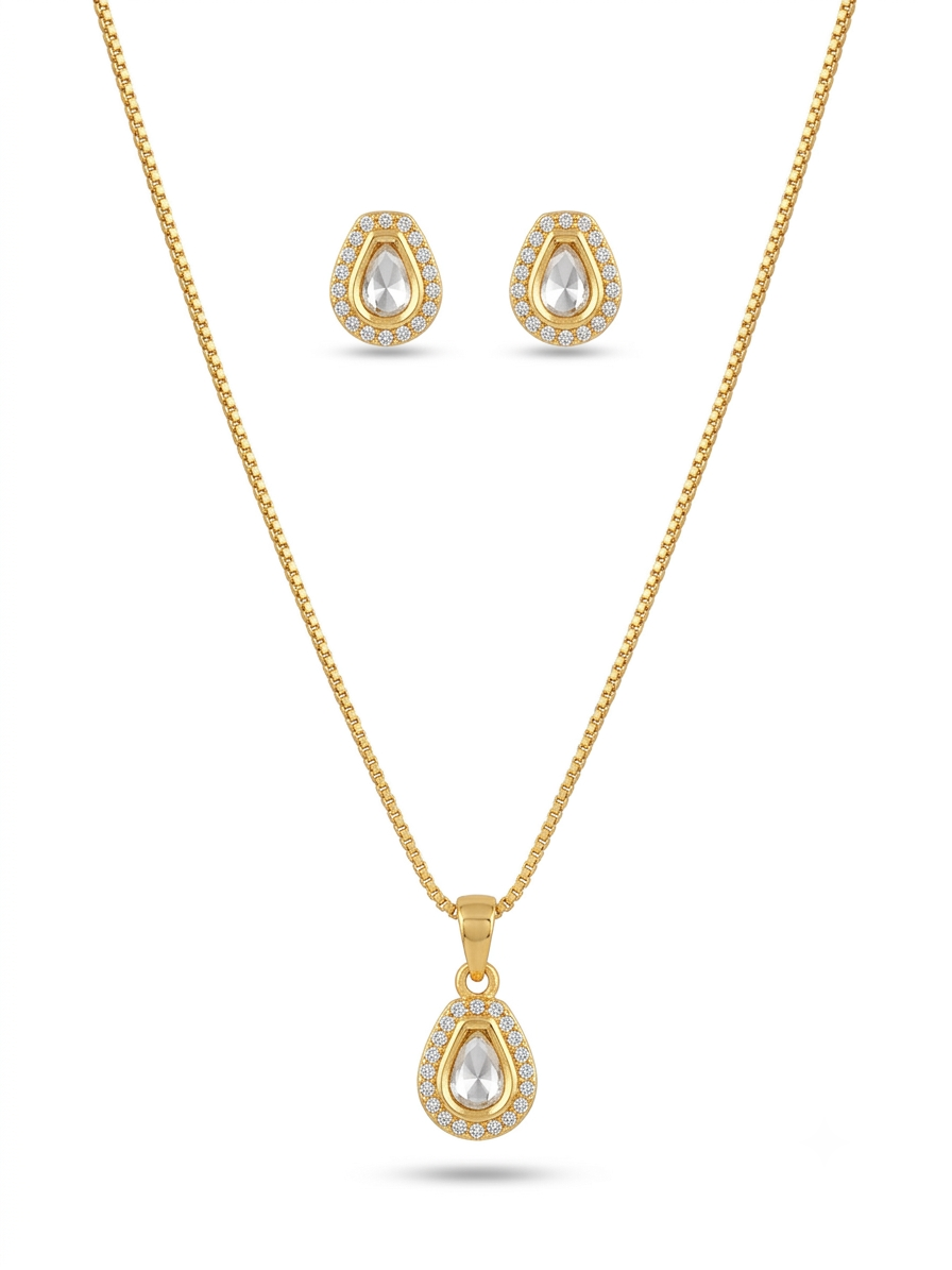 Aanya Teardrop necklace with earring