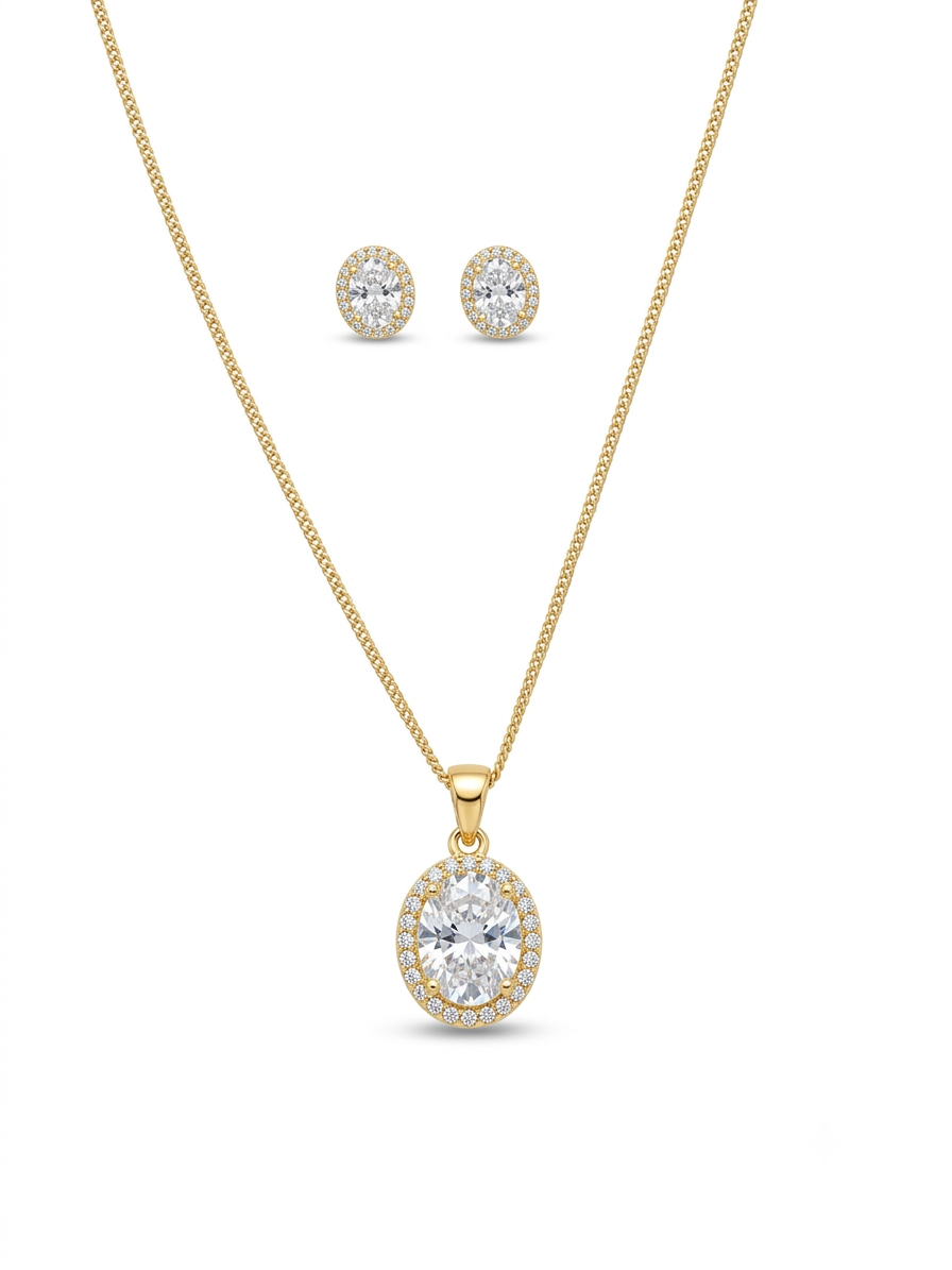 Celeste Oval necklace with earring