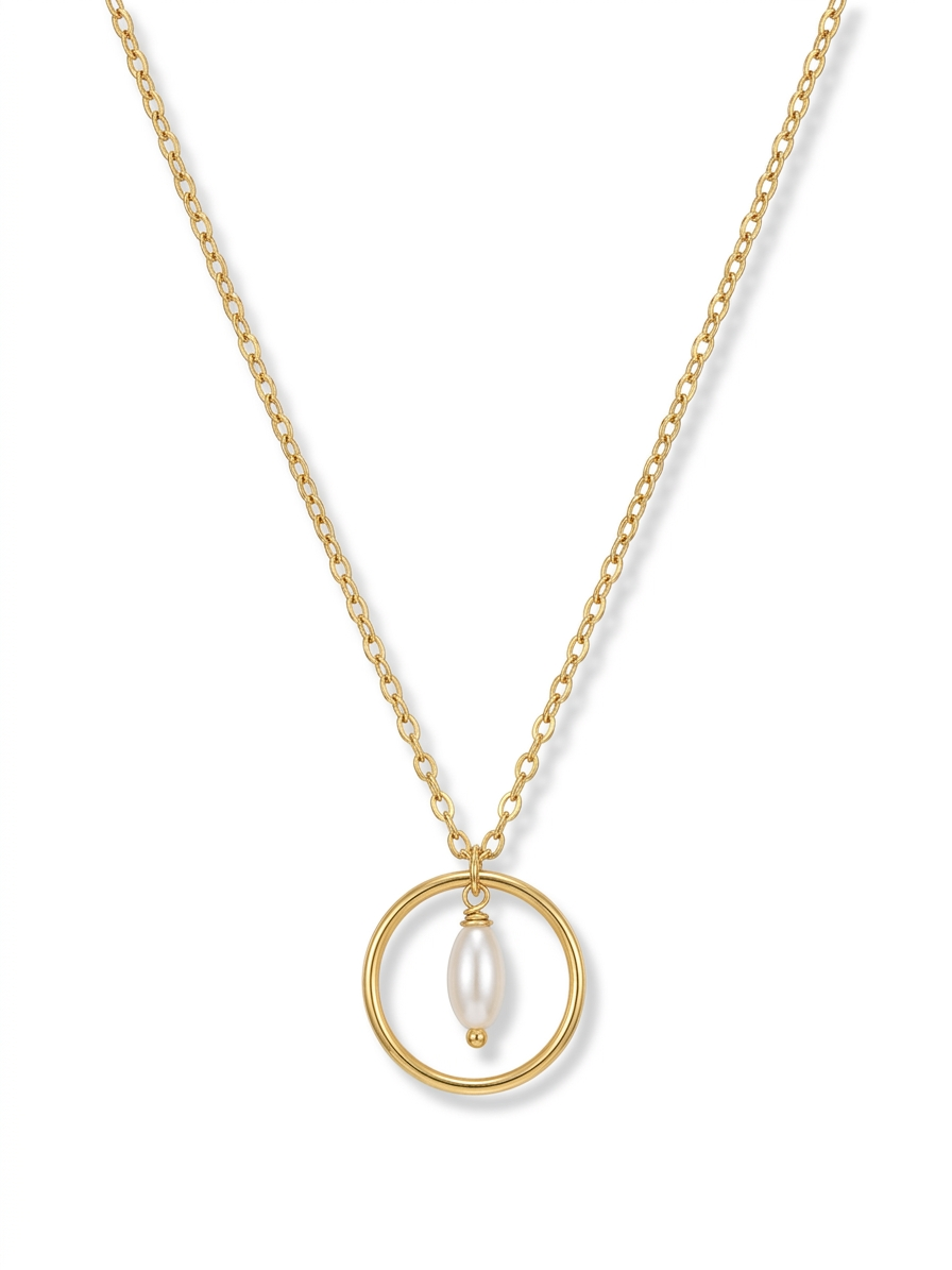 Inaya Loop Pearl Chain Pendant Necklace
