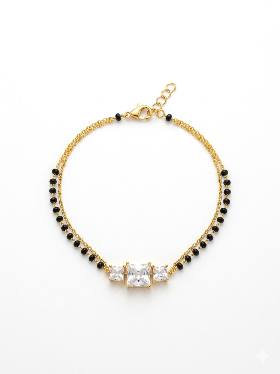 Triple Square Mangalsutra Bracelet