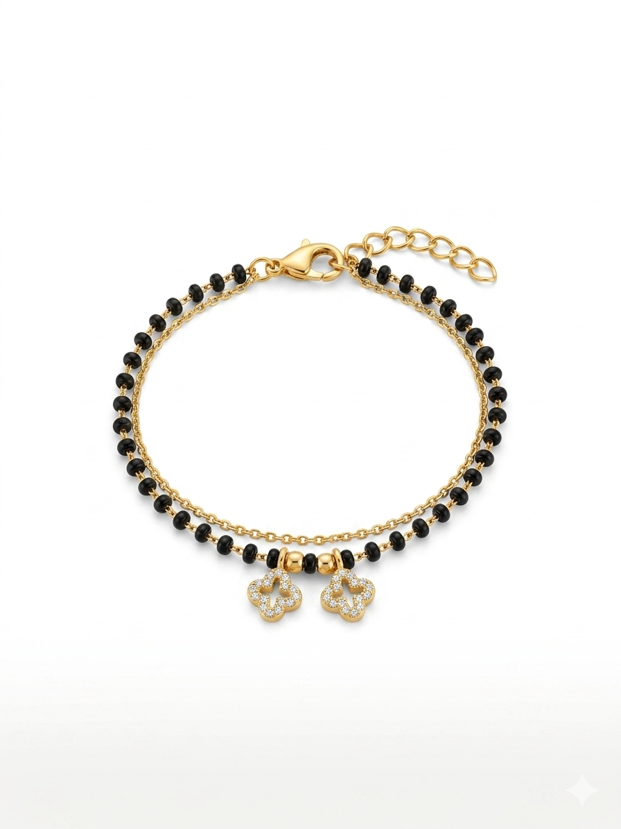Twin Clover Mangalsutra Bracelet