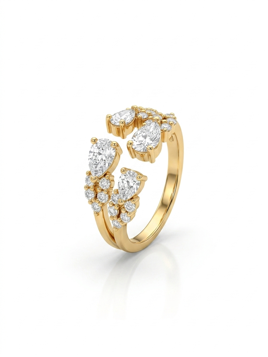 Crystal Petals Ring