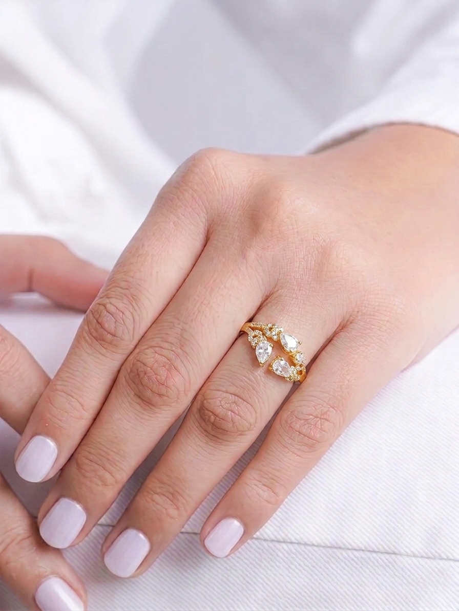 Crystal Petals Ring