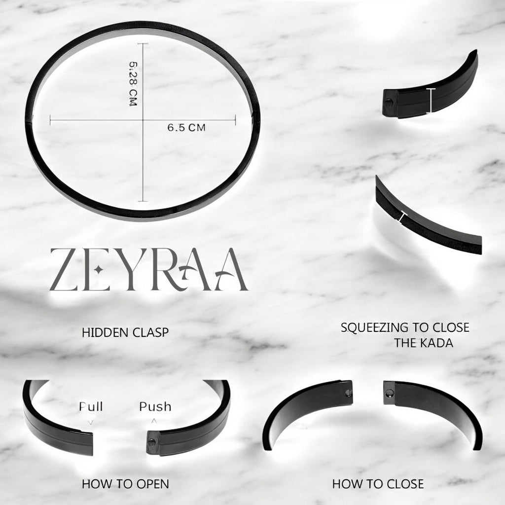 Milakoo Black Men's Kada Bracelet