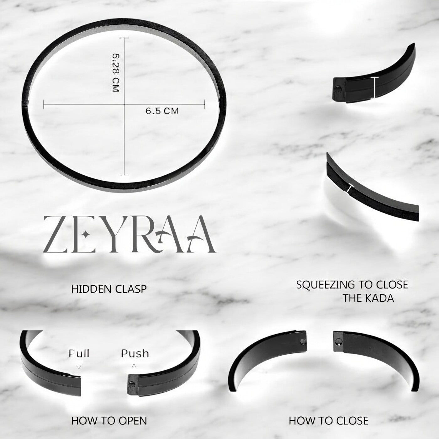 Milakoo Black Men's Kada Bracelet