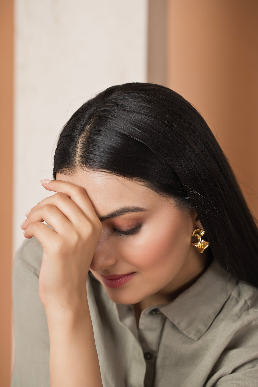 Eclair Gold Plated Earring