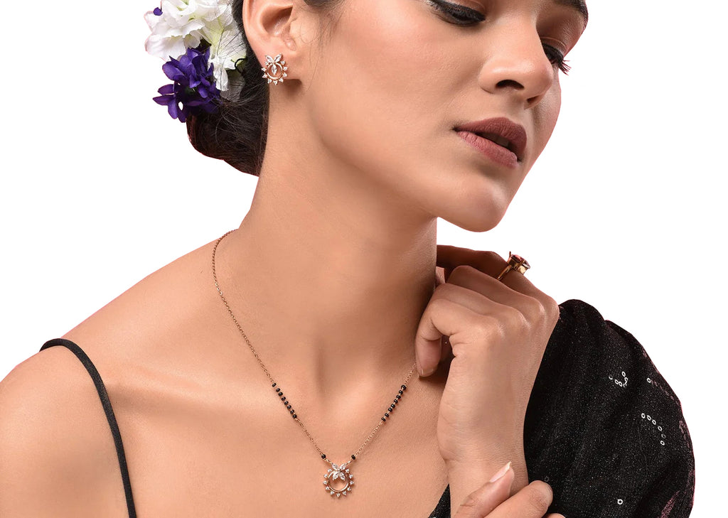 American Diamond Mangalsutra with earrings