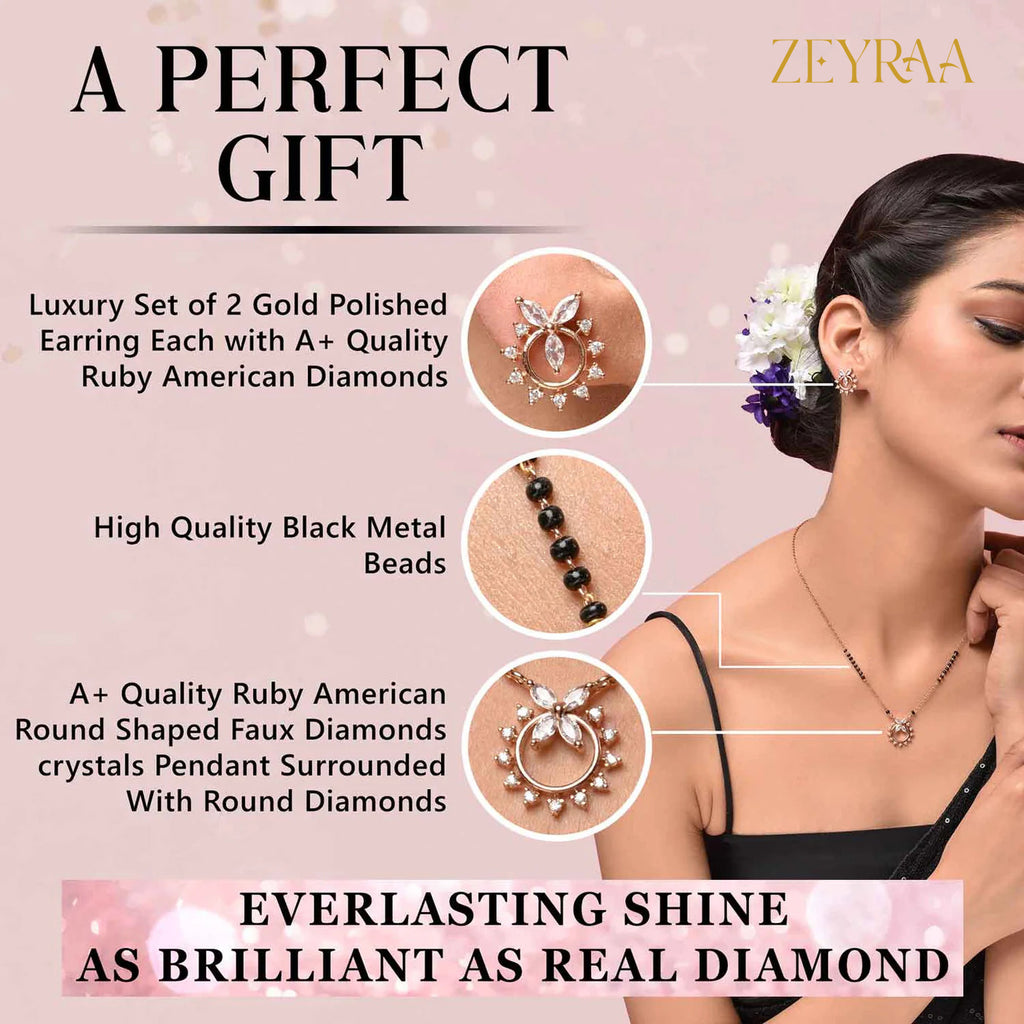 American Diamond Mangalsutra with earrings