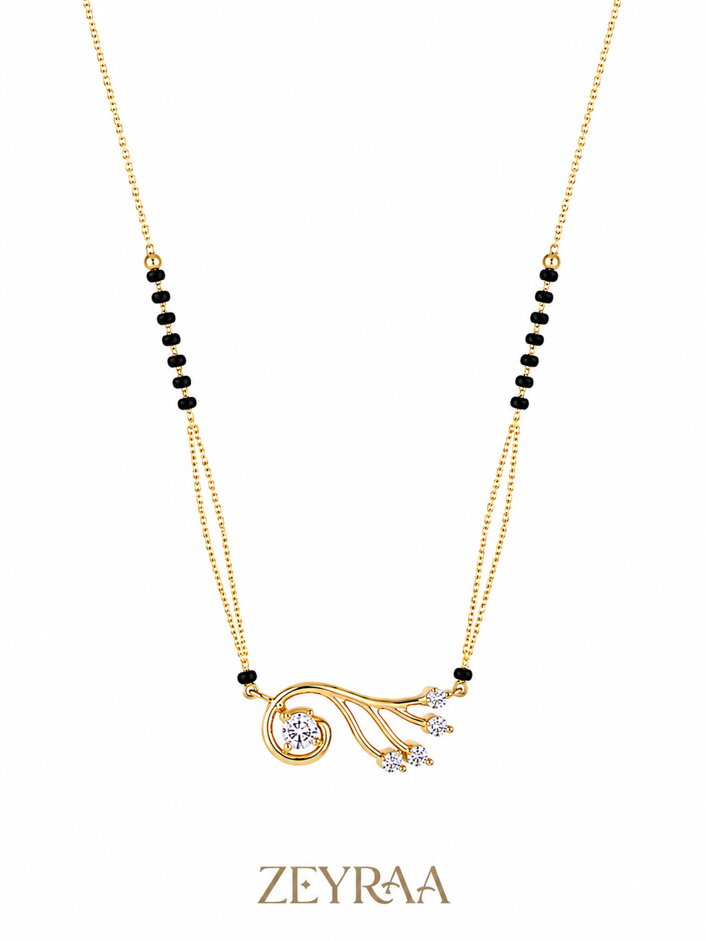 Solitaire Peacock Mangalsutra