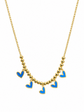 Blue Heart Gold Pated Necklace