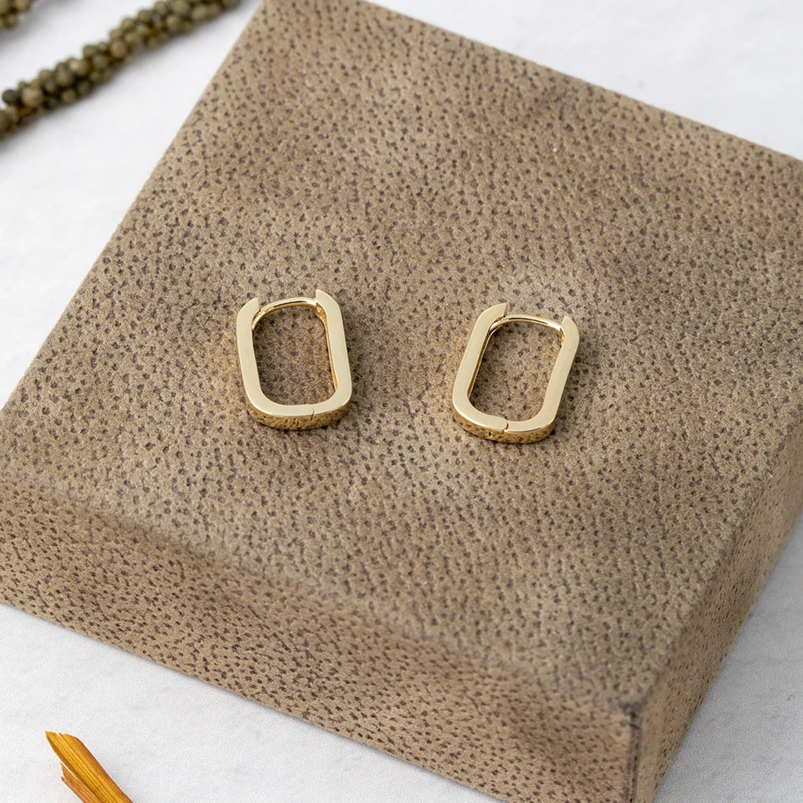 Roundup Square 18K Gold Stainless Steel Hoop Earring For Women