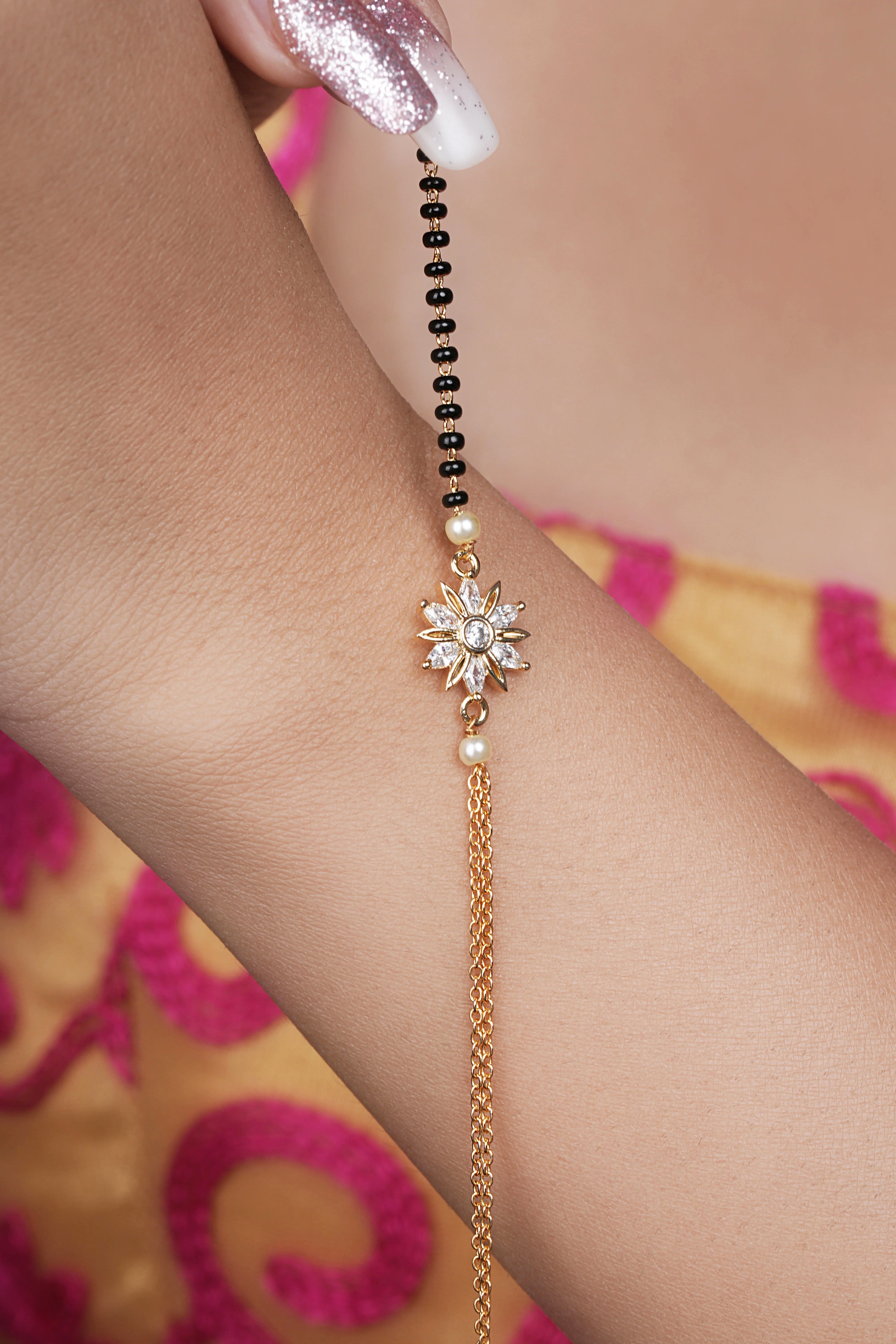 Alizaa Gold Plated Mangalsutra Bracelet