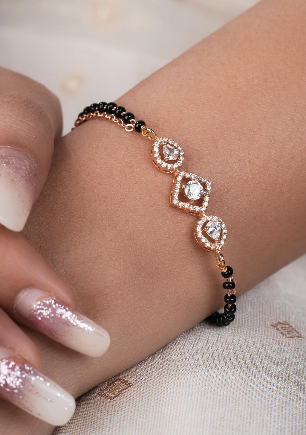 Niharika Rosegold Plated Mangalsutra Bracelet