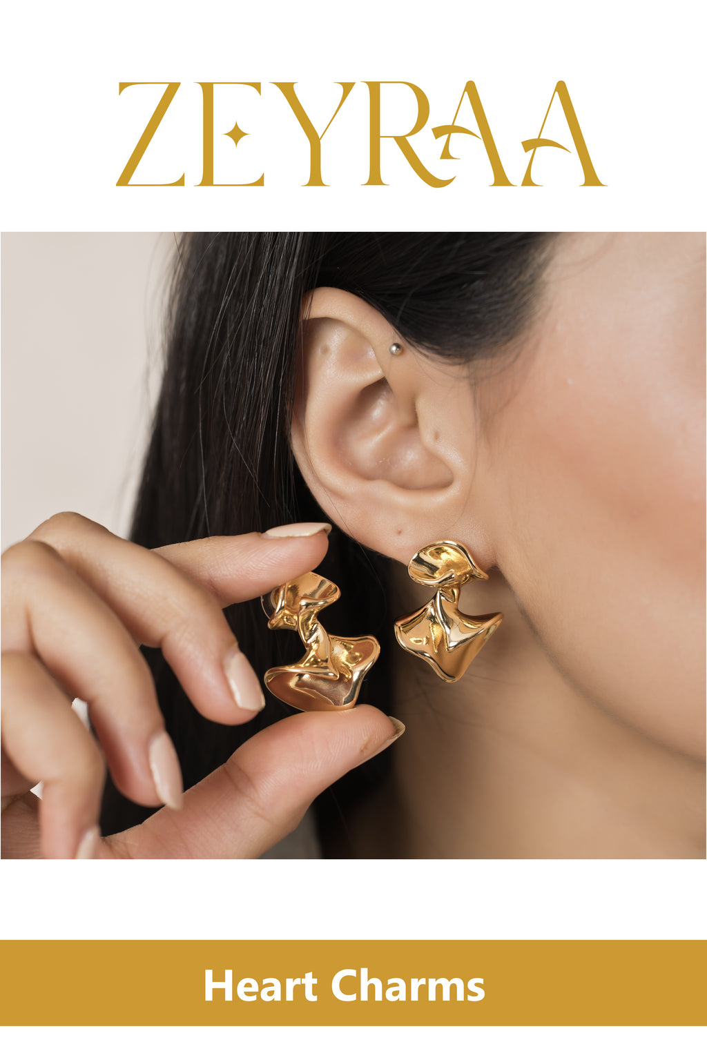 Eclair Gold Plated Earring