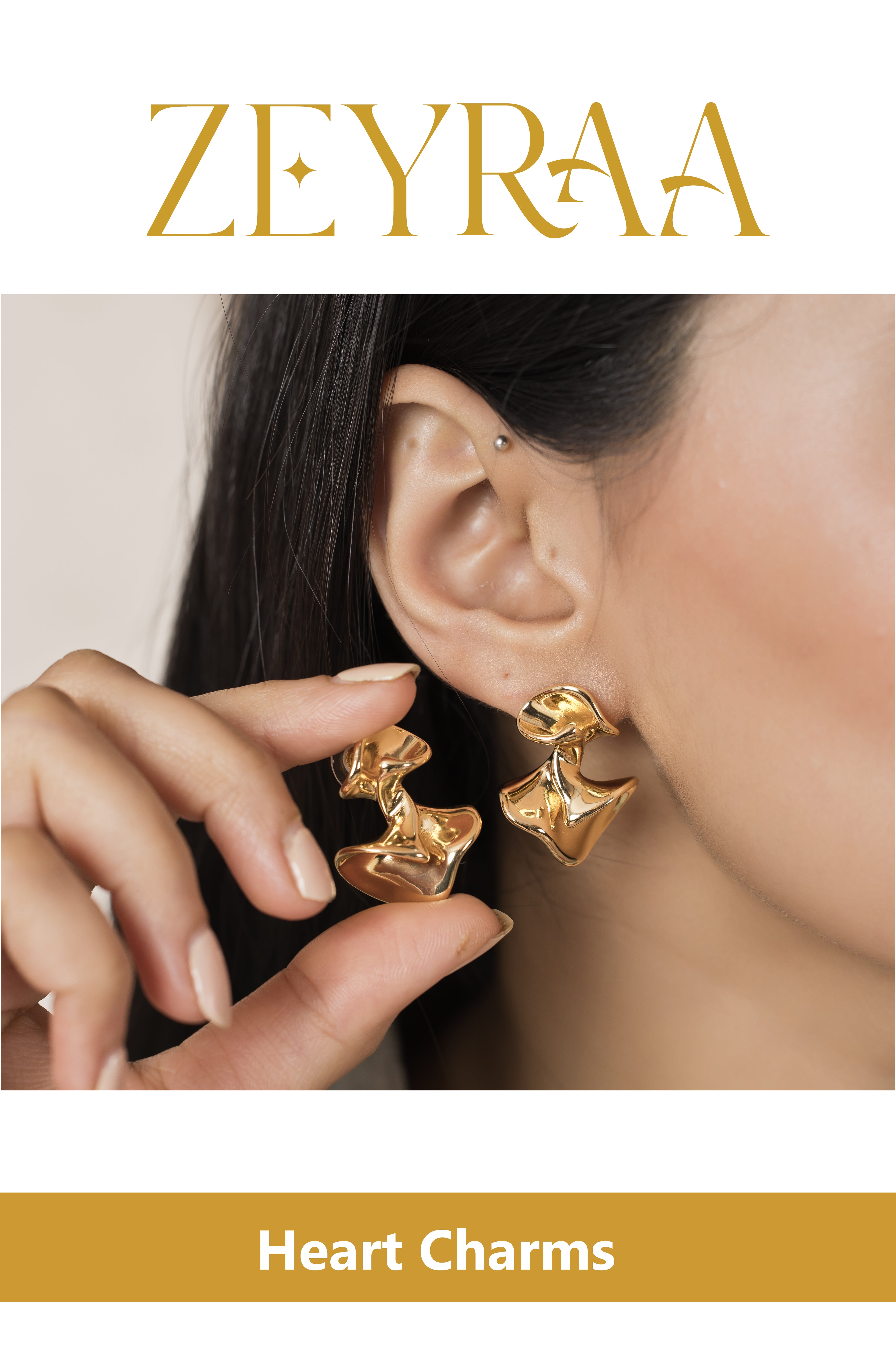 Eclair Gold Plated Earring