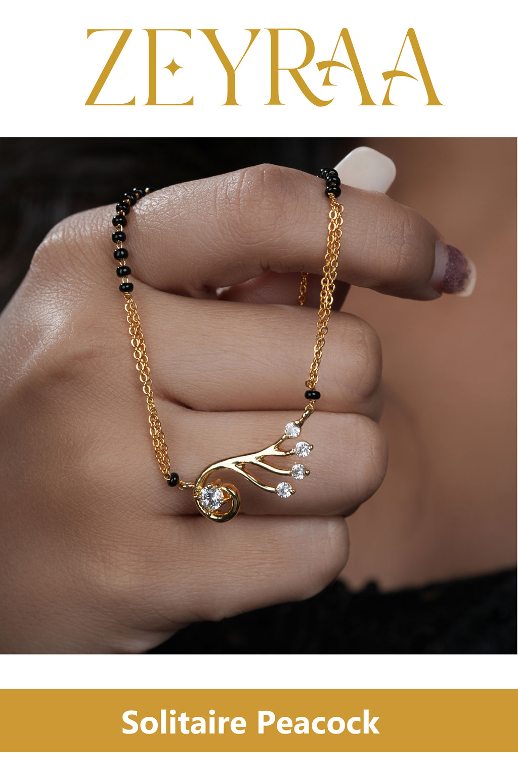 Solitaire Peacock Mangalsutra