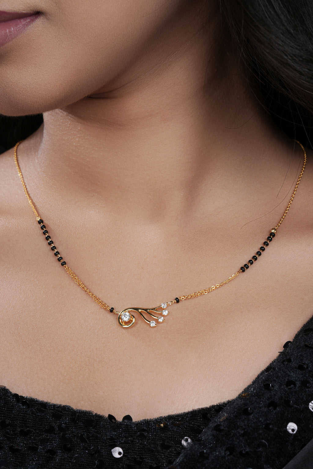 Solitaire Peacock Mangalsutra