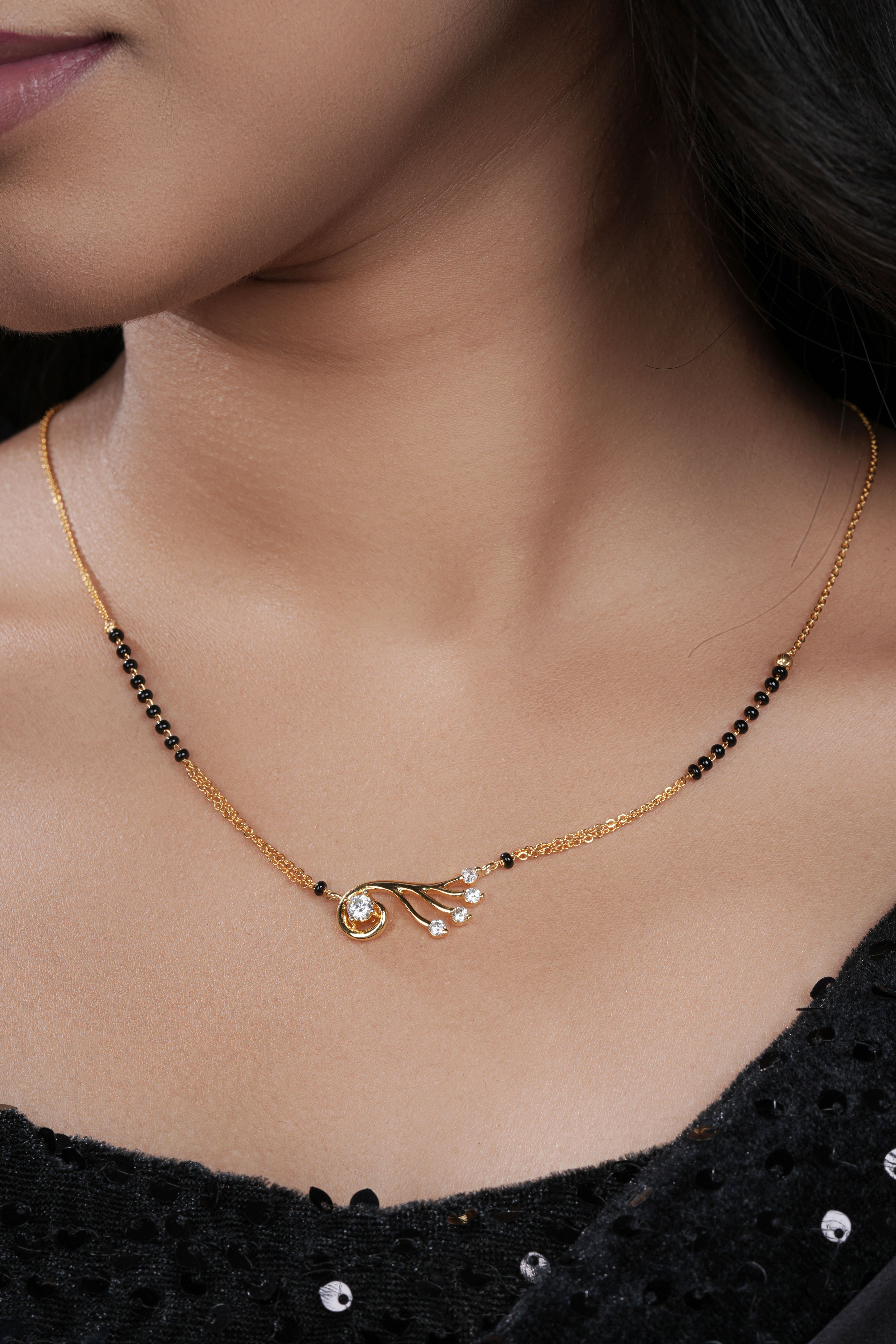 Solitaire Peacock Mangalsutra