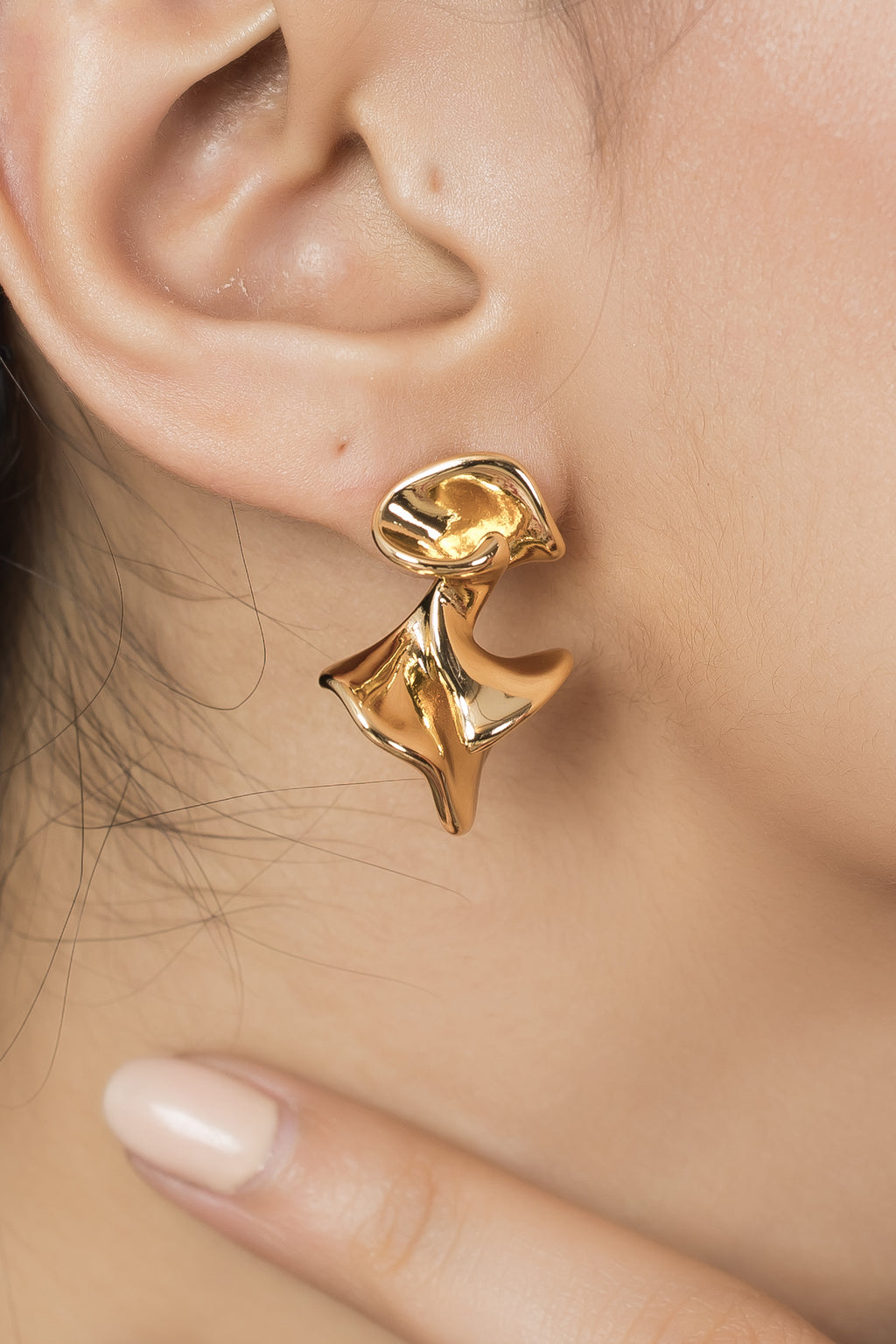 Eclair Gold Plated Earring