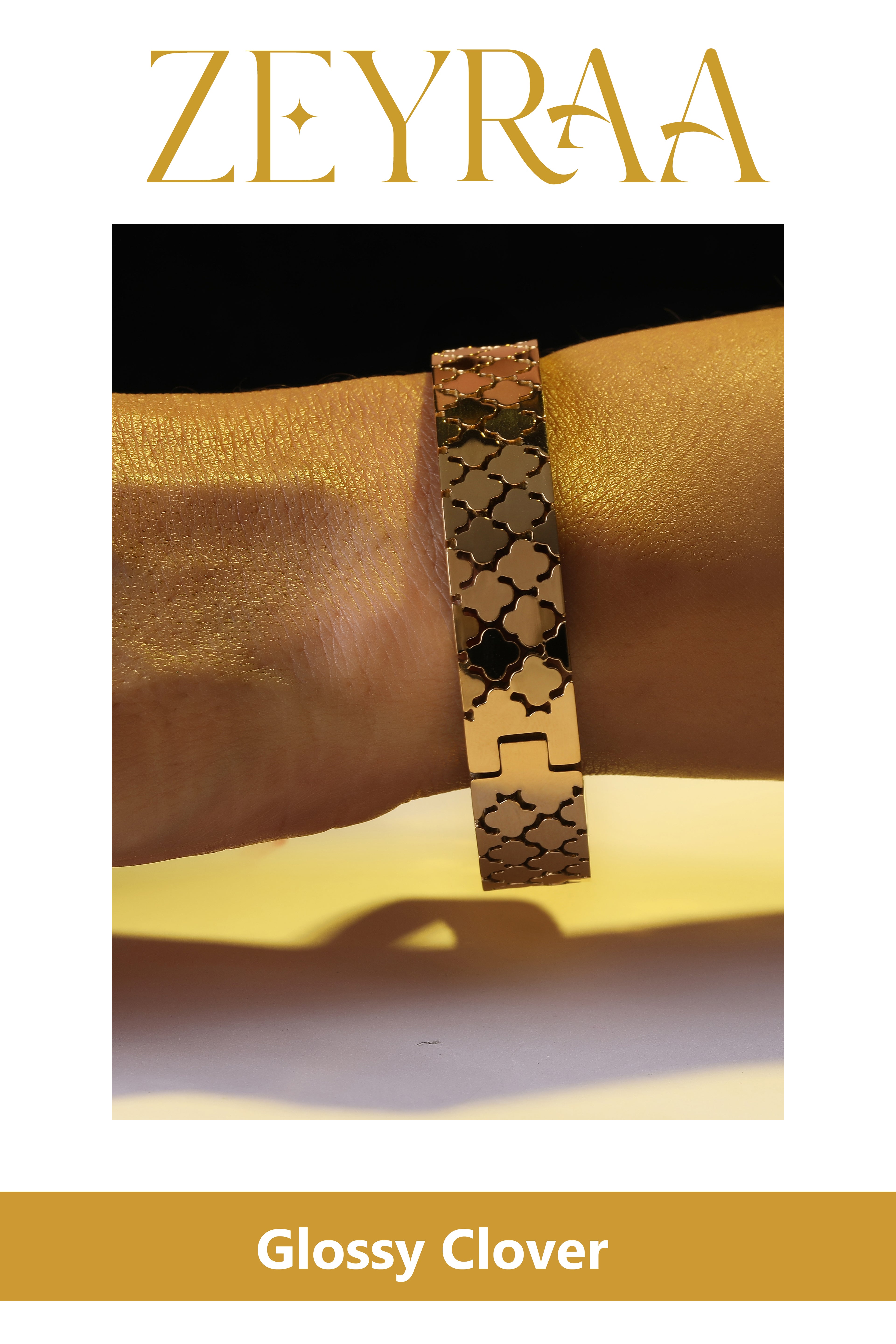 Glossy Clover Kada Bracelet